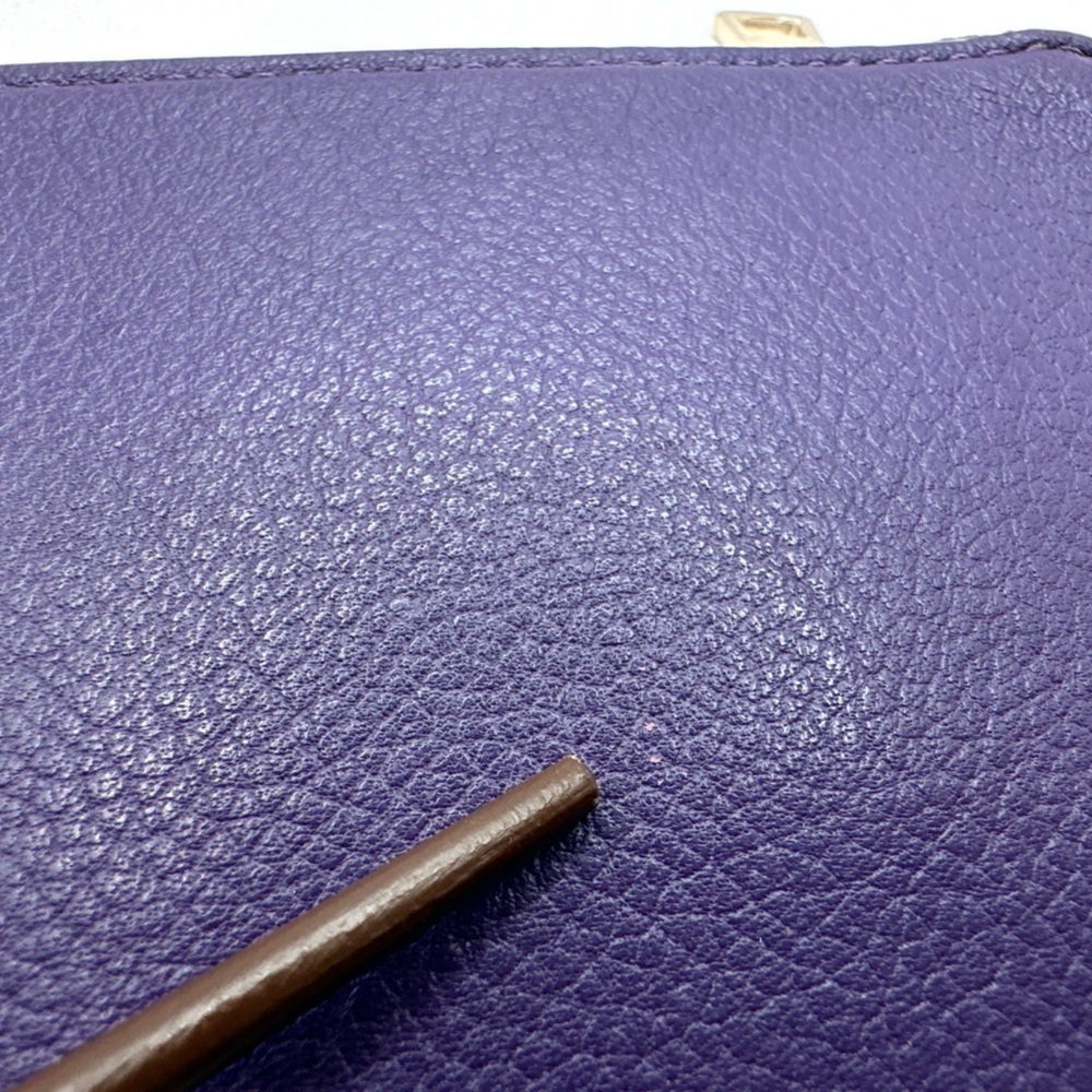 Coach New York Purple Leather Wristlet Pouch - Picture 11 of 14